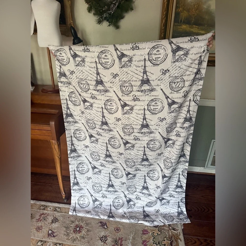 Paris Eiffel Tower Print Fabric Curtain 41 x 62